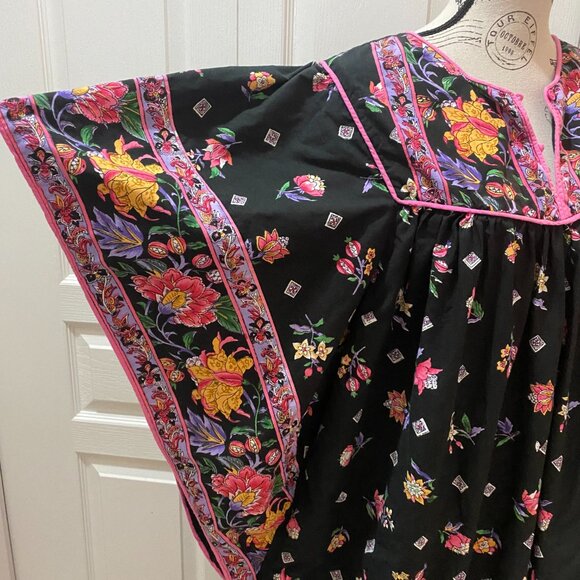 Vintage 1980s Kaftan Style Dress / MuuMuu - Picture 4 of 7